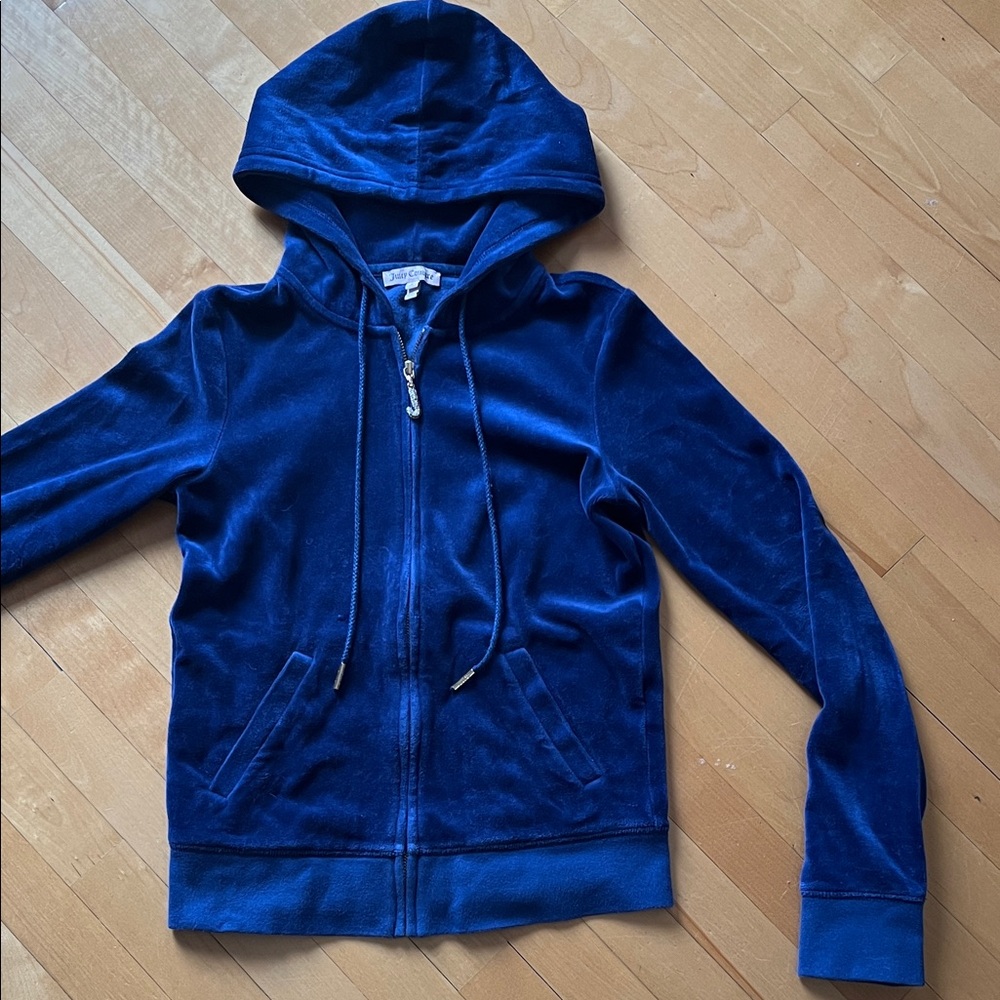 Juicy Couture Bling-J Navy Velour Hoodie